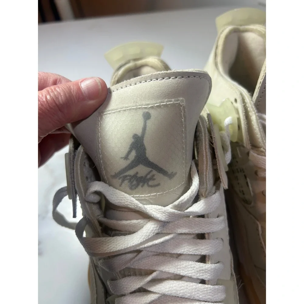 Jordan 4 Retro Off-White Sail CV9388-100 Mens Size 12 Cream Sneakers‎